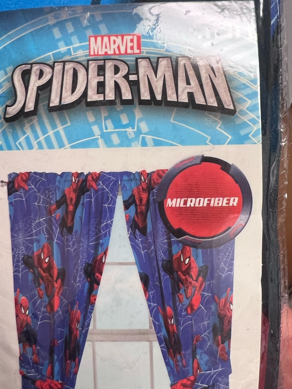 Spider-man drape curtain panels set of two window coverings MARVEL COMIC